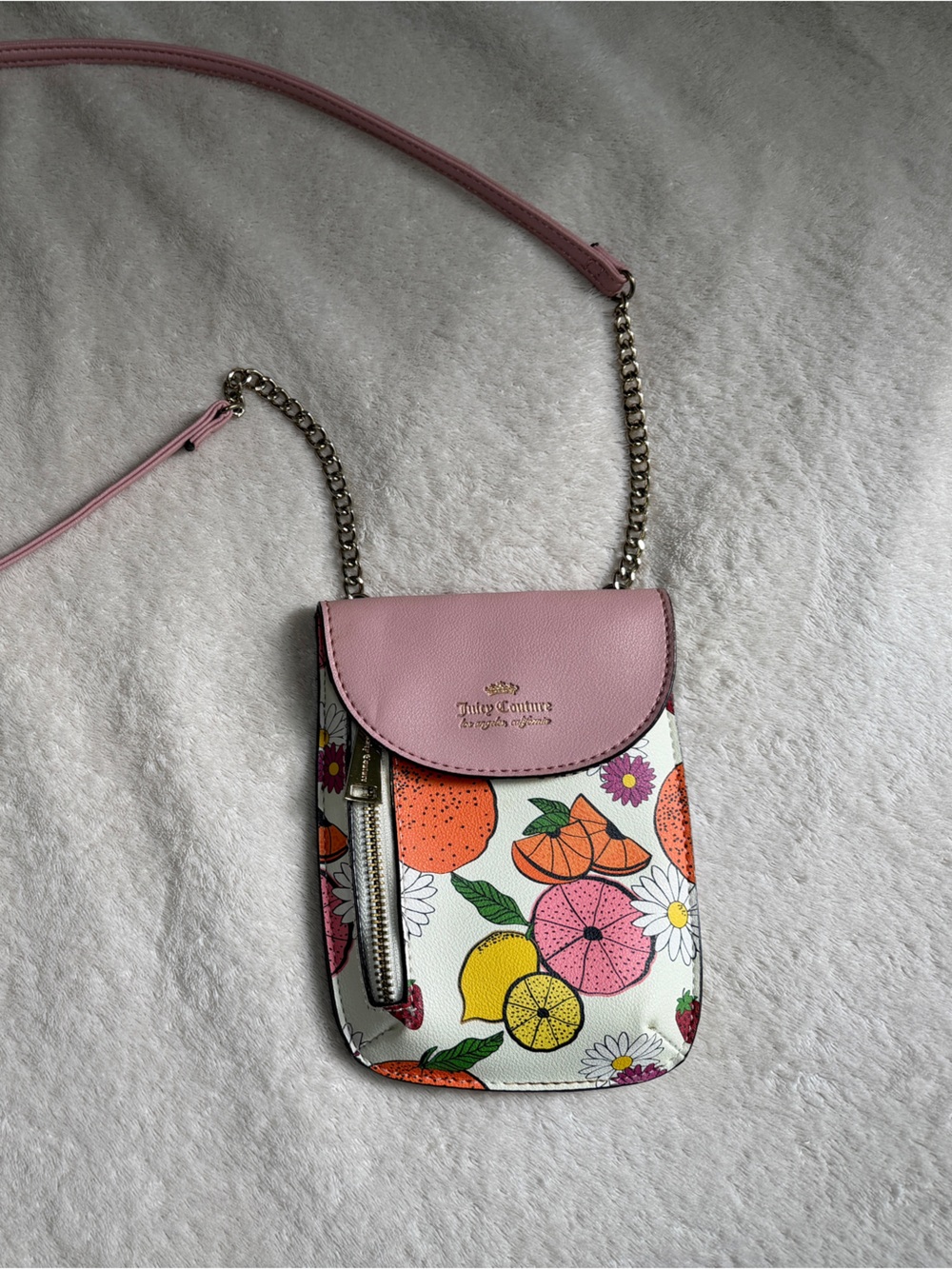 Juicy Couture citrus-print mini crossbody bag purse
